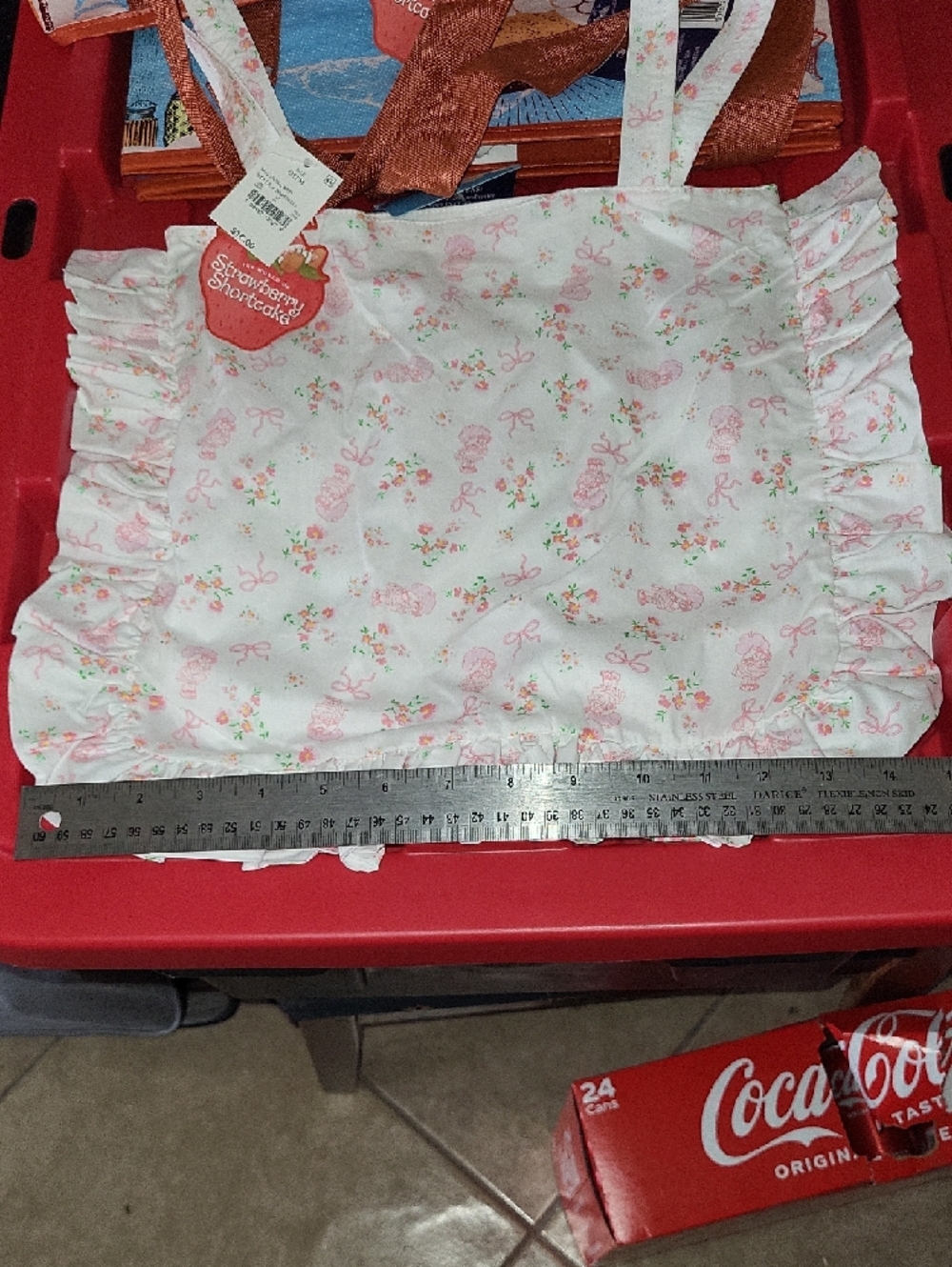 Strawberry Shortcake Pink & White Ruffle Tote Bag - Picture 5 of 5